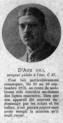 François d'Aux, pilote, escadrilles C 46, C 47