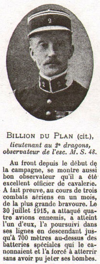 Jean Billon du Plan, pilote